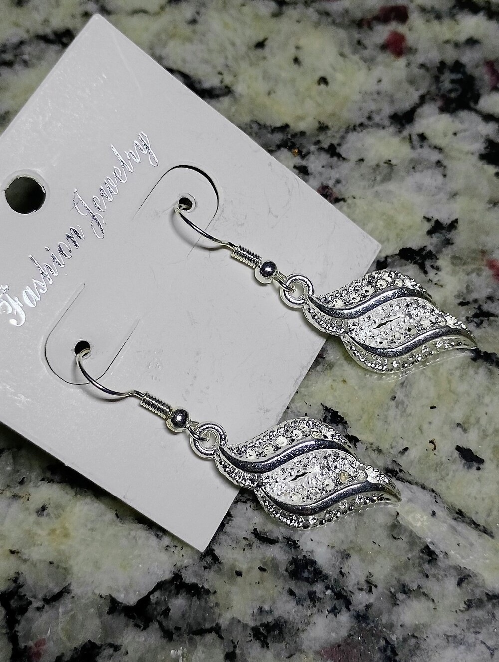 New Fashion Jewelry Silver Wave Leaf Dangle Earrings